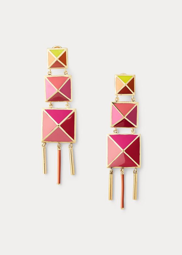 Women's Ralph Lauren Enamel Tiered-Pyramid Earrings | 480576IWX